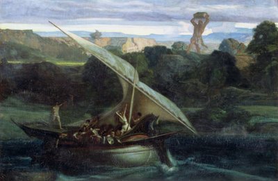 Polifemo atacando a los marineros en su bote, 1855 de Alexandre Gabriel Decamps